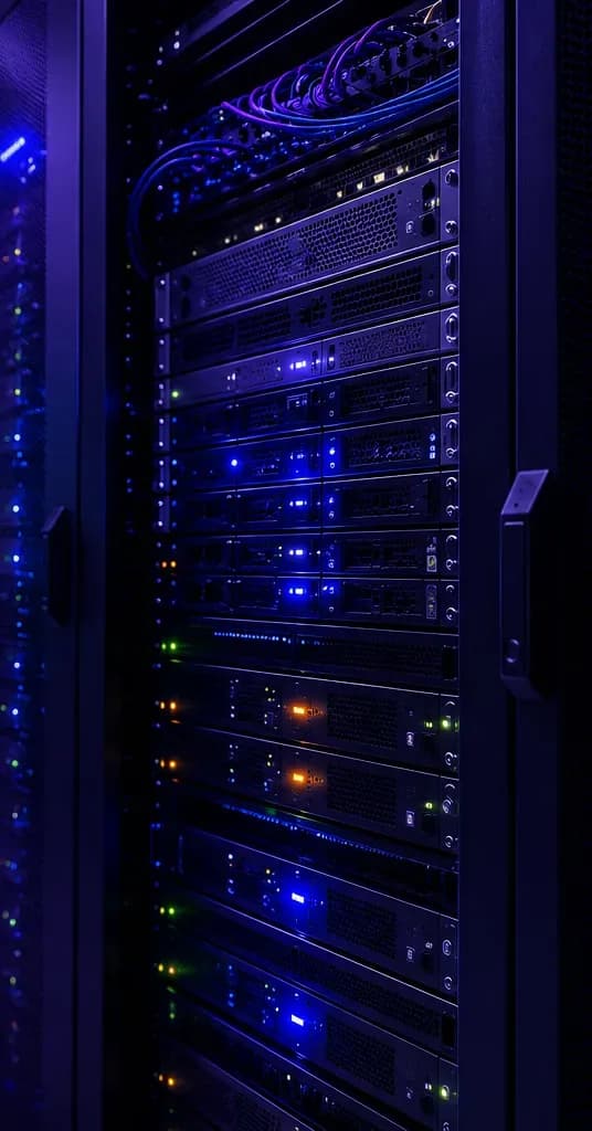 Corredor de racks do datacenter da MagnoHost em São Paulo